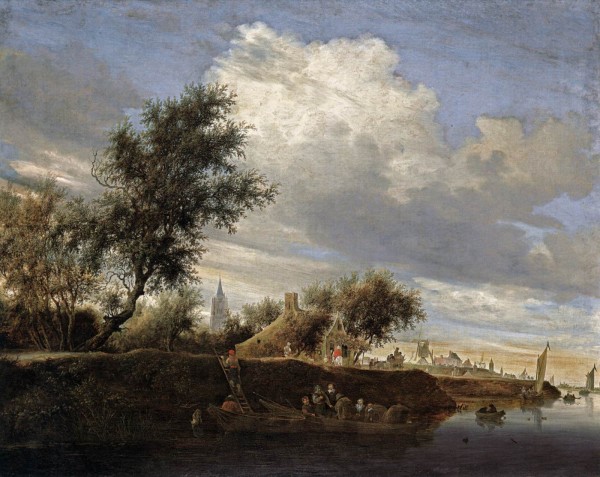 Ferry near Gorinchem by Salomon van Ruysdael